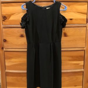 Knee length Off the Shoulder Black Dress